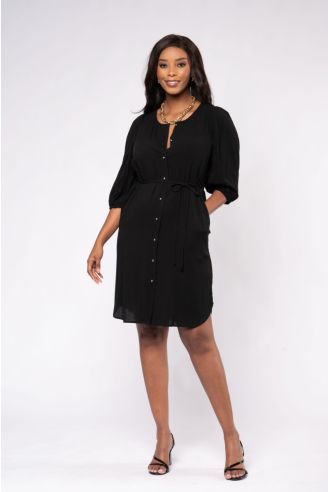 Plus Size Contempo Black Dresses Crinkle Dress Contempo Online
