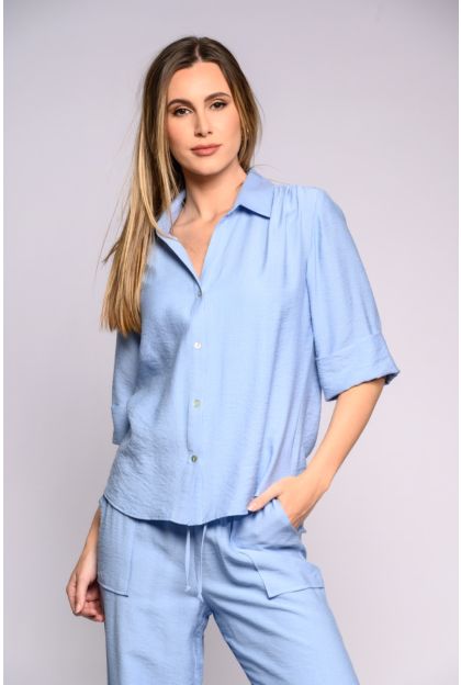 Sienna Light Blue Woven Top