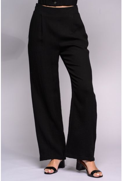 Textured Black Pants