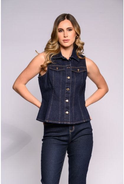 Denim Sleeveless Jacket