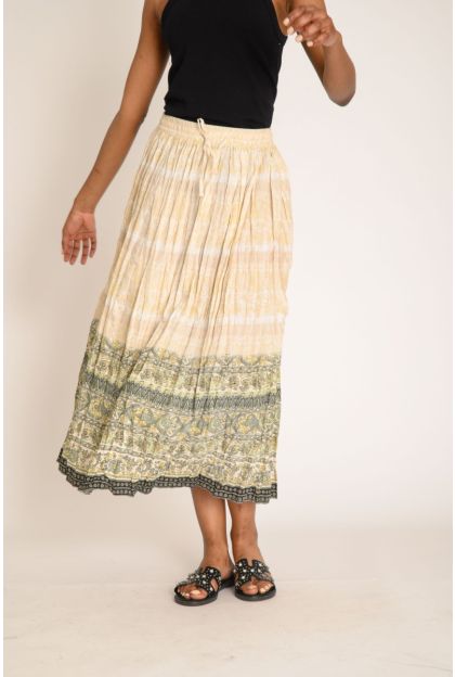 Print Boarder Maxi Skirt