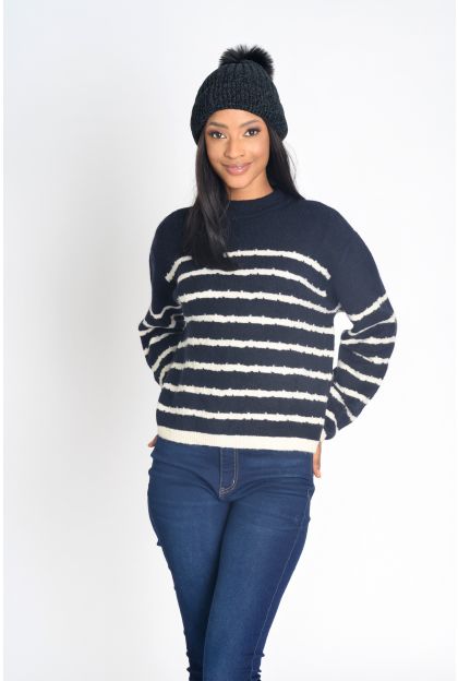 Navy Stripe Top