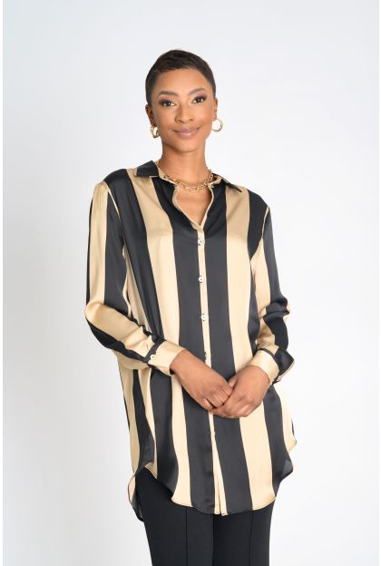 Stripe Satin Ll Shirt