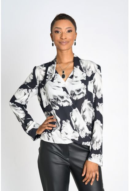 Print Ls Woven Wrap Top