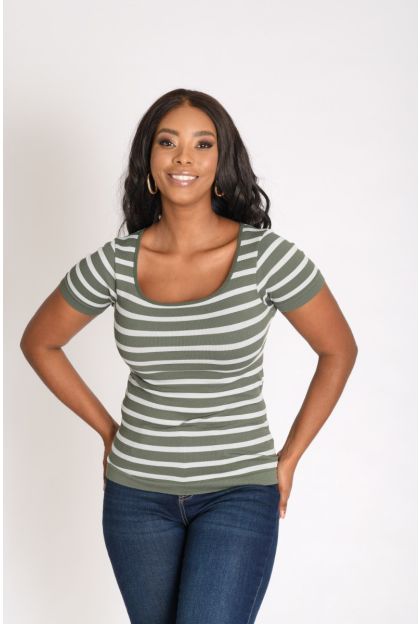 Stripe Rib Top