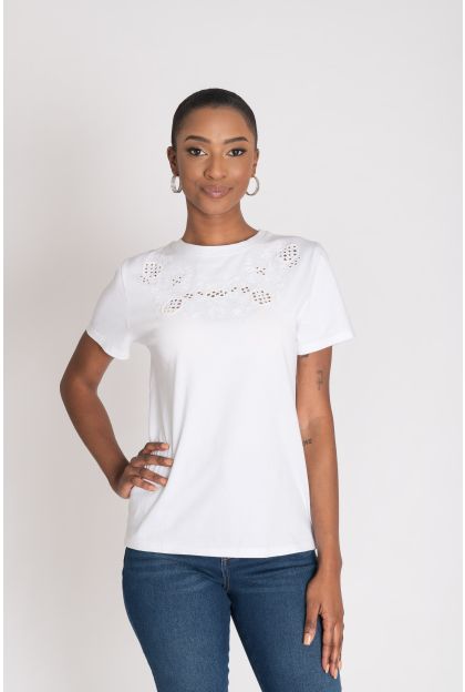 Embellished Cutout Tee