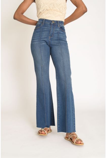 Denim Flare Pin Tuck