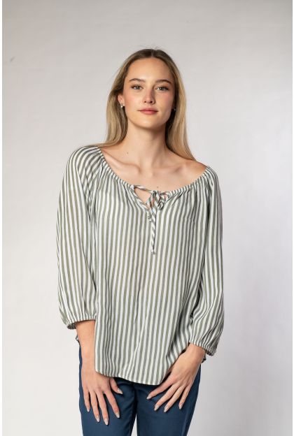 Stripe Crinkle Top