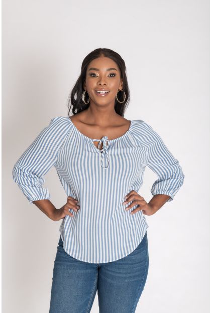 Stripe Crinkle Top