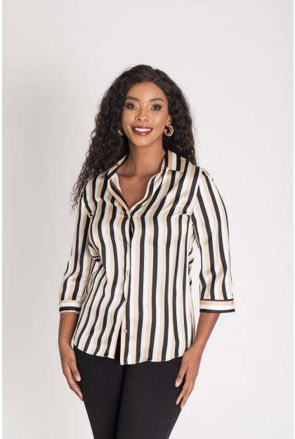 Stripe Satin Blouse