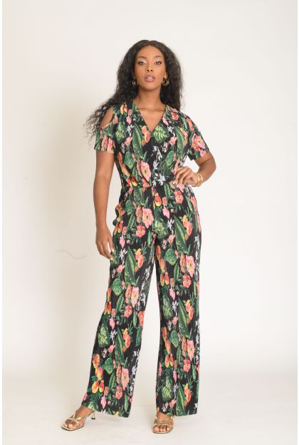 Print Pleat Jumpsuit