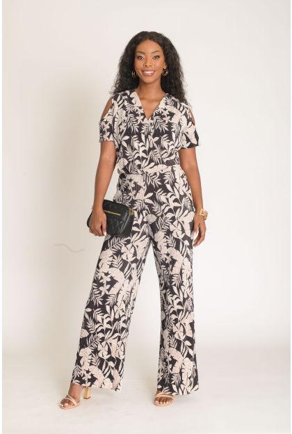 Print Pleat Jumpsuit