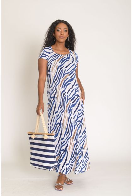 Print Paste Slinky Maxi Dress