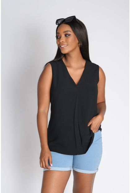 V Neck Woven Top