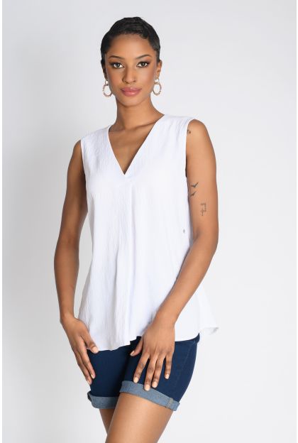 V Neck Woven Top