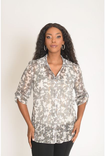 Lurex Print Blouse