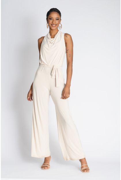 Cowl Neck Knit Jumpsuit