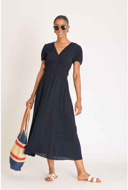 Plain Maxi Crinkle Dress