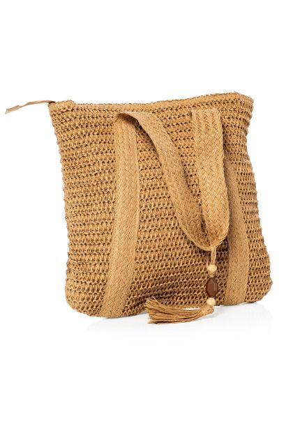 Tassel Detail Straw Bag