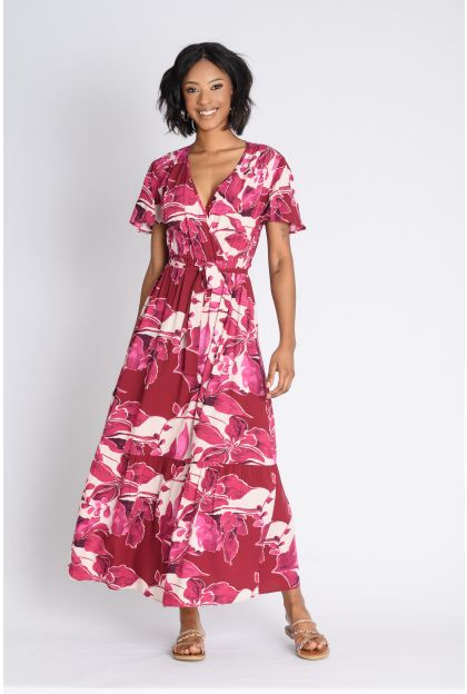 Print Maxi Wrap Dress