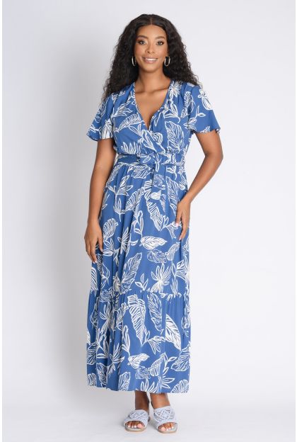 Print Maxi Wrap Dress