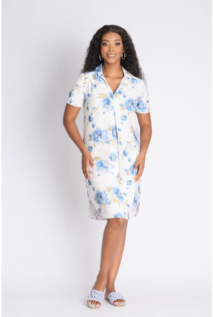 Print Collar Dress