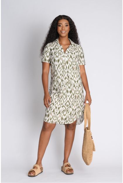 Print Collar Dress