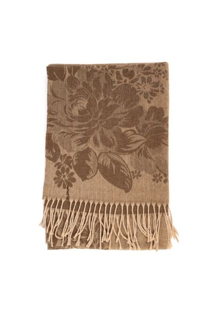 Flower Print Tassel Scarf