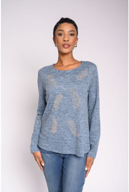 Feather Bling Knit Top