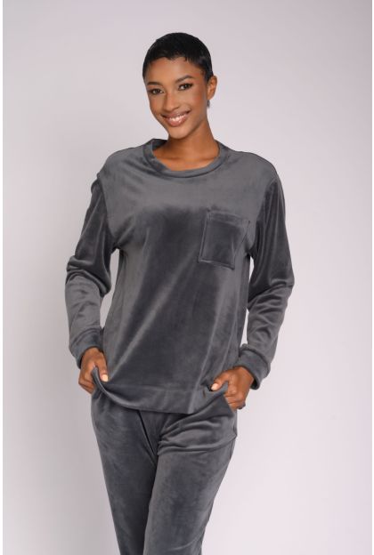 Velour Ls Top
