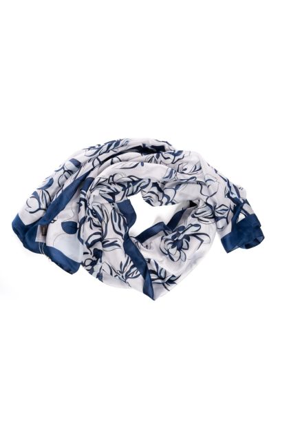 Flower Print Satin Scarf
