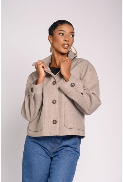 Crop Melton Jacket