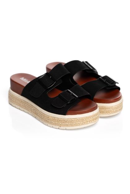 Suede Double Strap Slide
