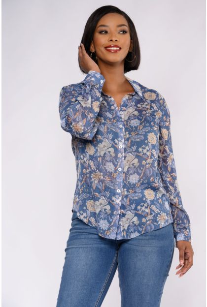 Lurex Print Shirt