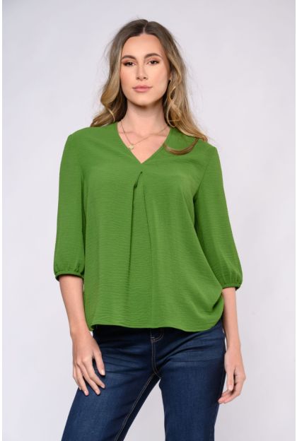 Plain Woven Pleat Top