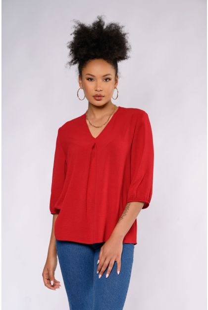 Plain Woven Pleat Top