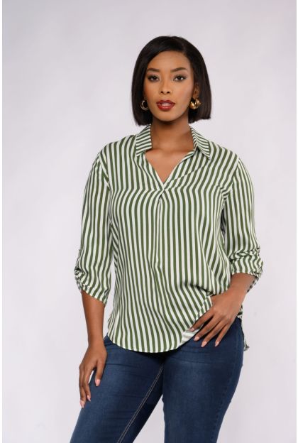 Stripe Woven Viscose Top
