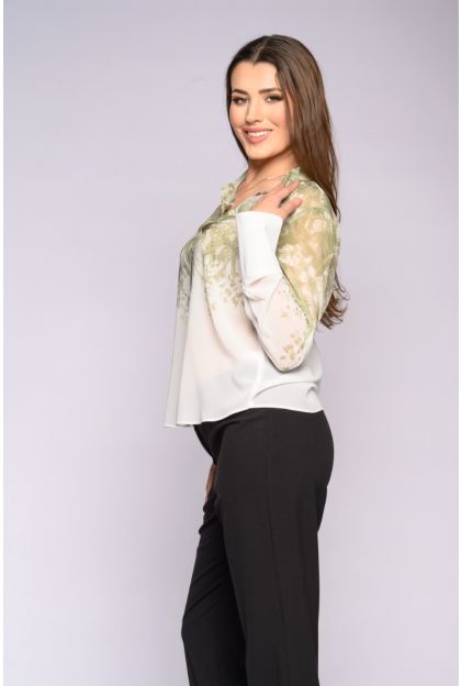 Border Print Woven Top