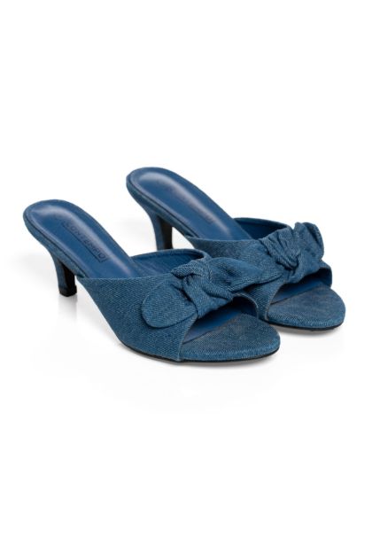 Bow Denim Slide