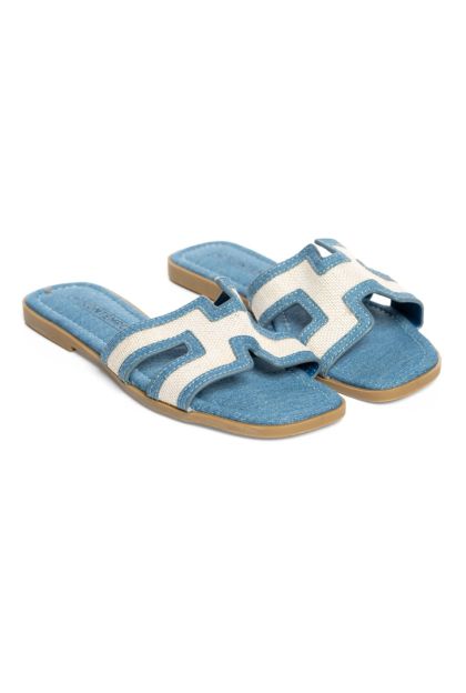 Two Tone Denim Sandal