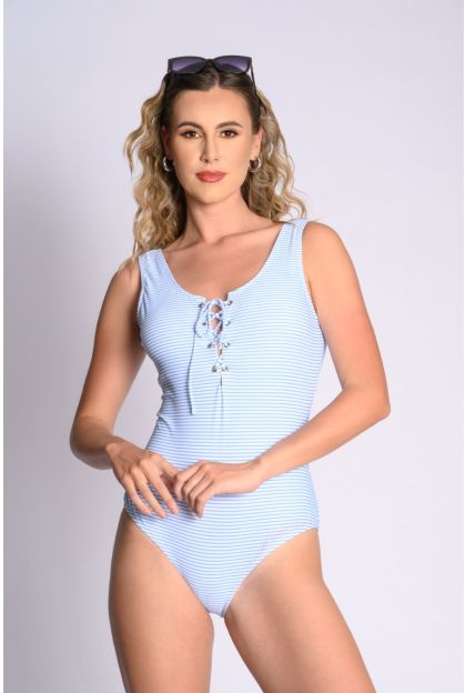 Tie Front One Piece Suit