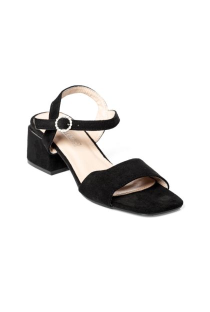 Silver Trim Block Heel