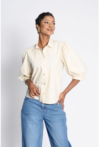 Puff Sleeve Woven Top