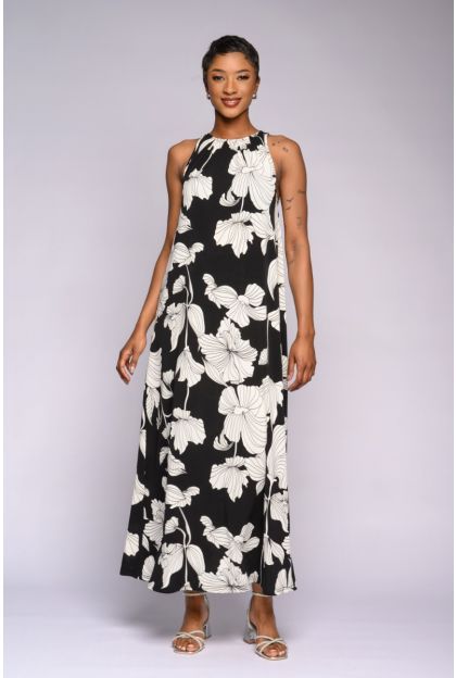 Print Crepe Maxi Dress
