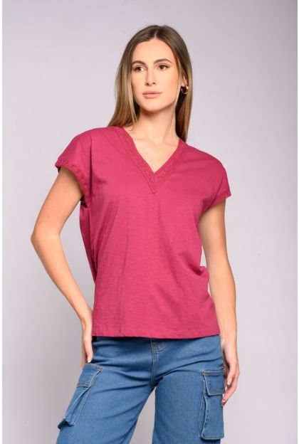 Lace Trim T Shirt