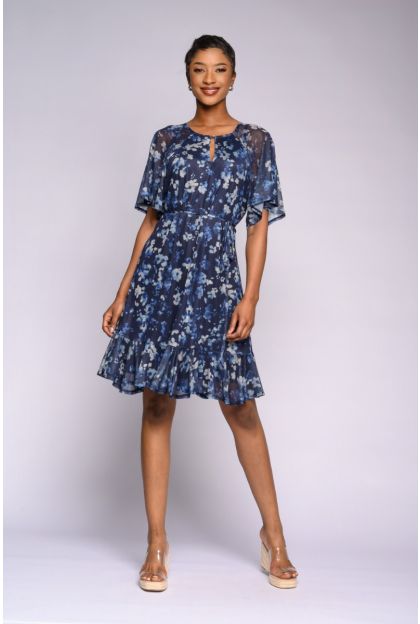 Print Short Mesh Dress