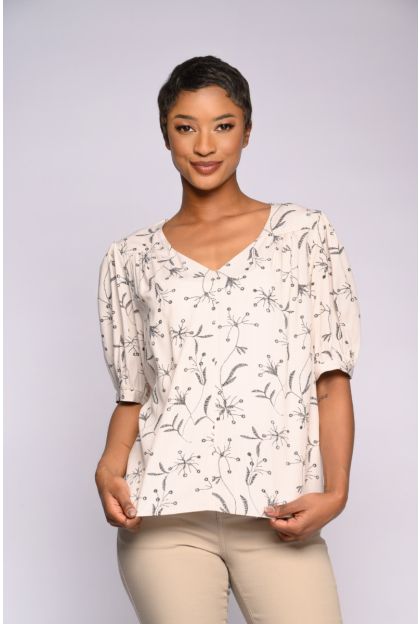 Embroidered Woven Top