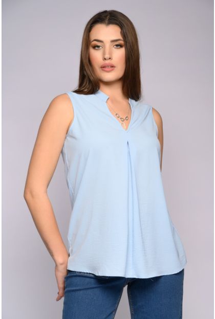 Sleeveless Front Pleat Top
