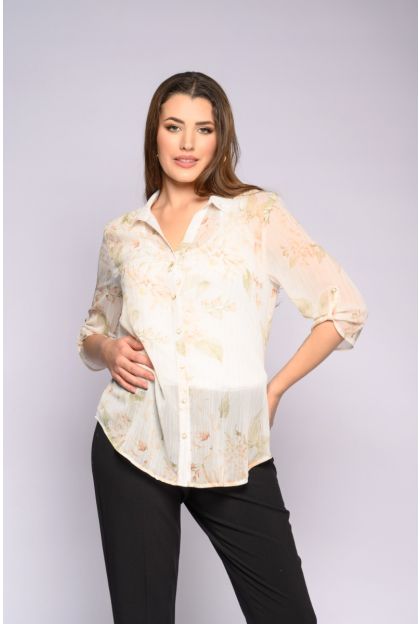 Lurex Stripe Print Blouse