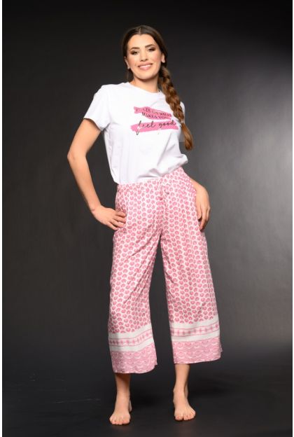 Print Woven Long Pants